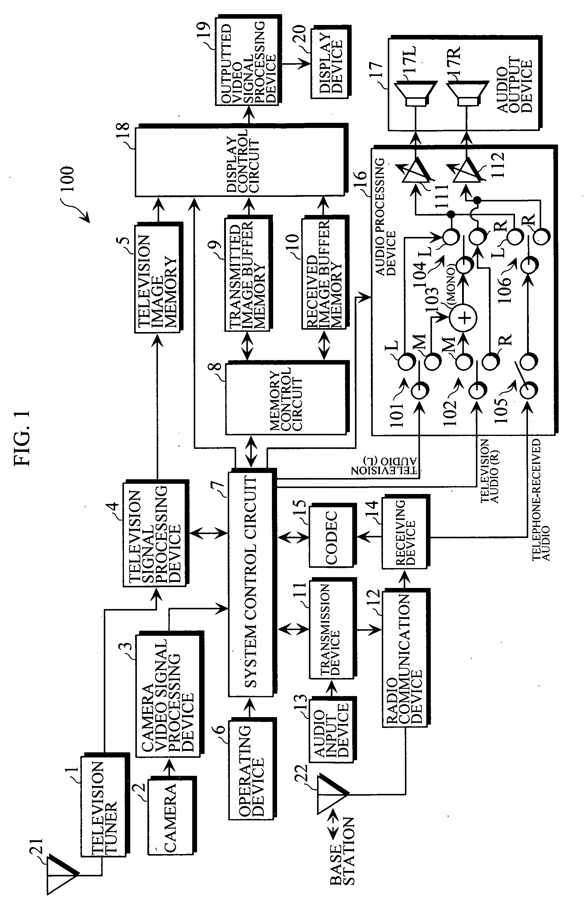 Mobile device having broadcast receiving function and telephone communication function