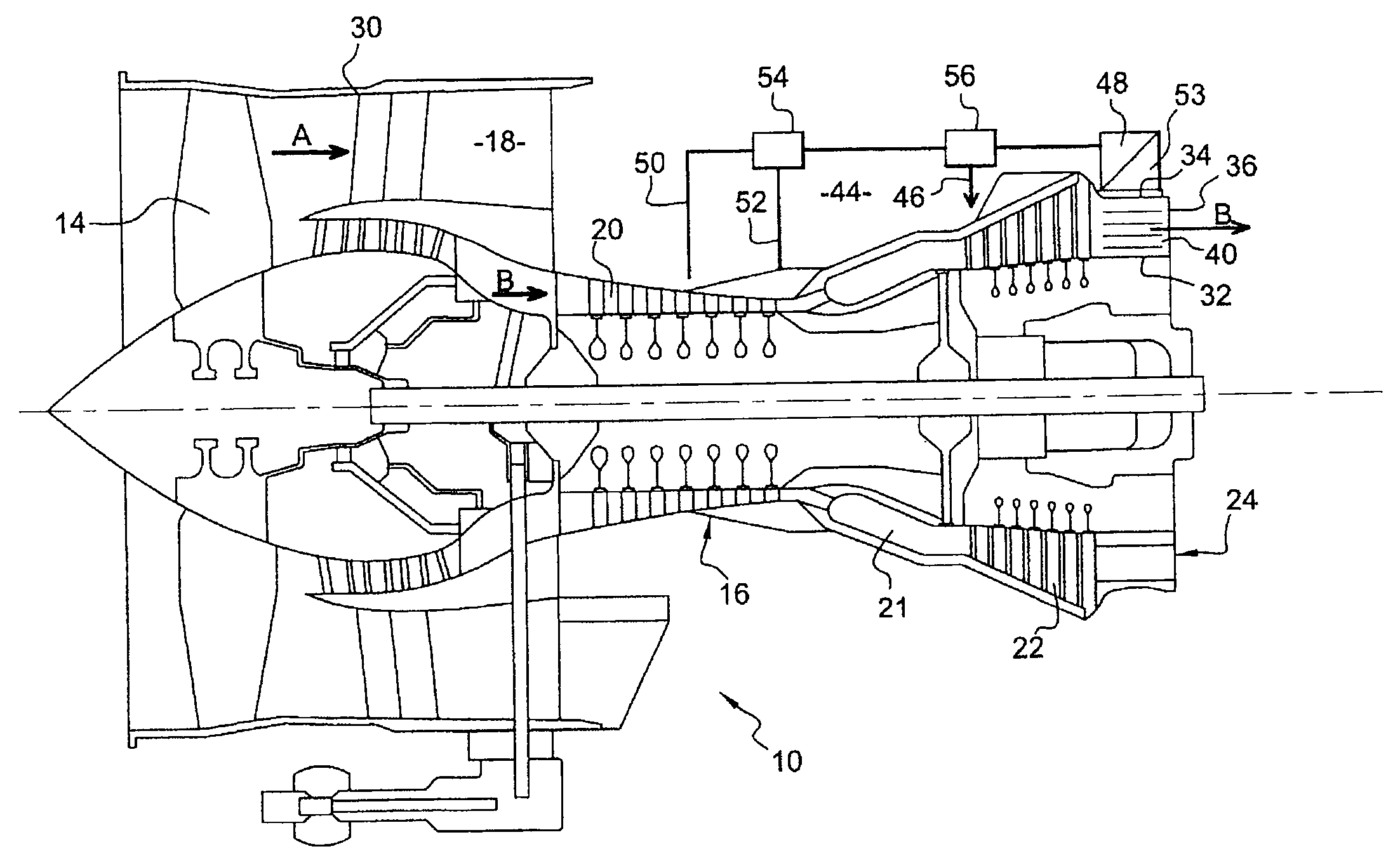 Component ventilation and pressurization in a turbomachine