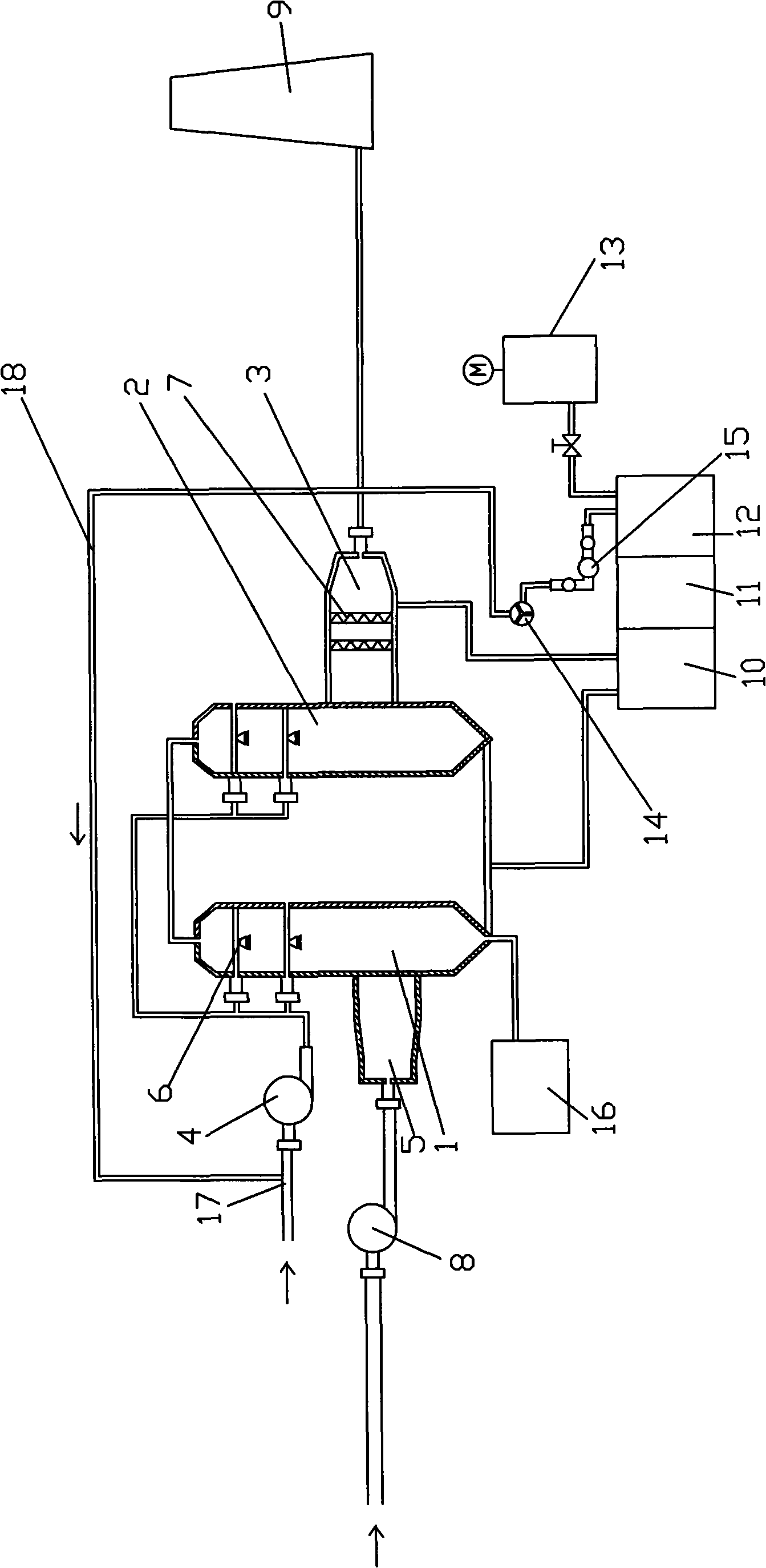 Heavy pressure fine spray desulfurising-dusting apparatus and method for desulfurization and dust removal