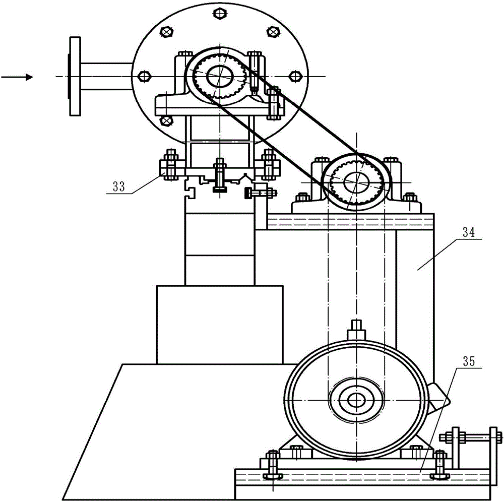 Test experiment device for flow field in rotating reducing round tube
