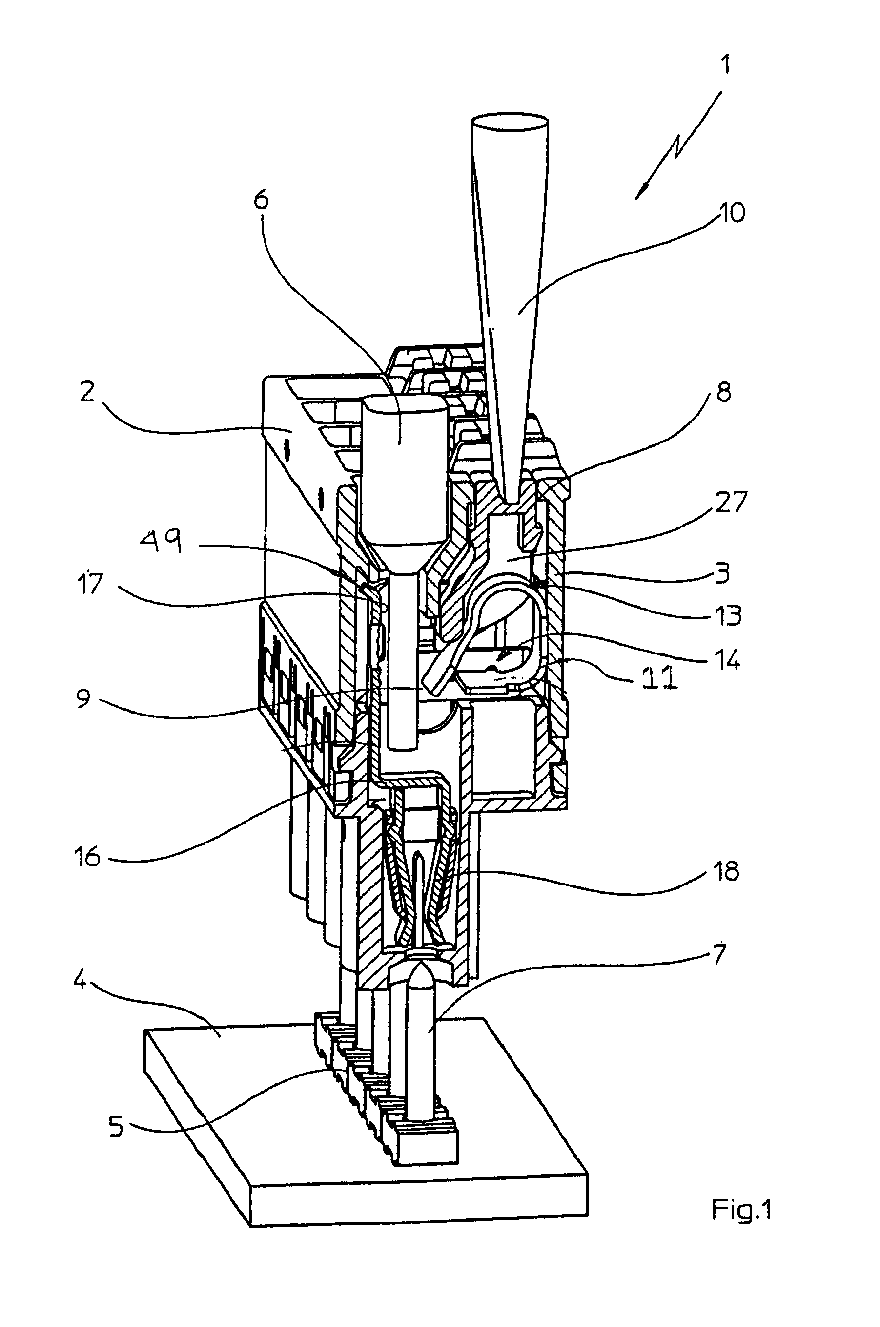 Connecting terminal for printed circuit boards
