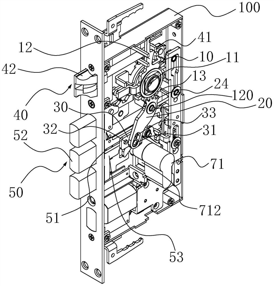 Mechanical emergency device of motor lock body and motor lock body