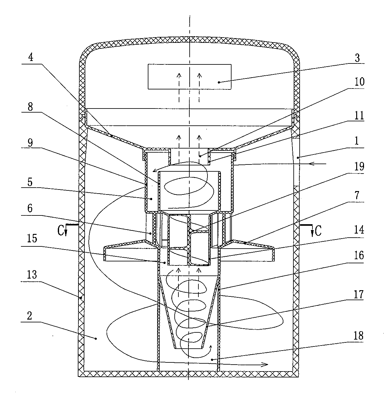 Dust Collector Cup of Fall Centrifugal Separation Type