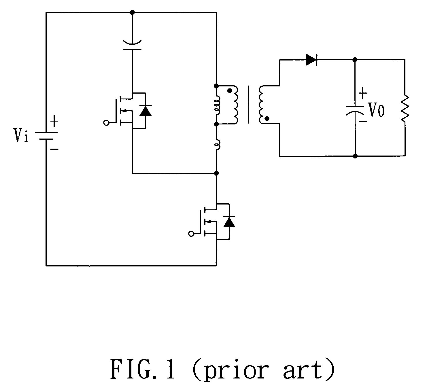 Interleaved flyback converter device with leakage energy recycling