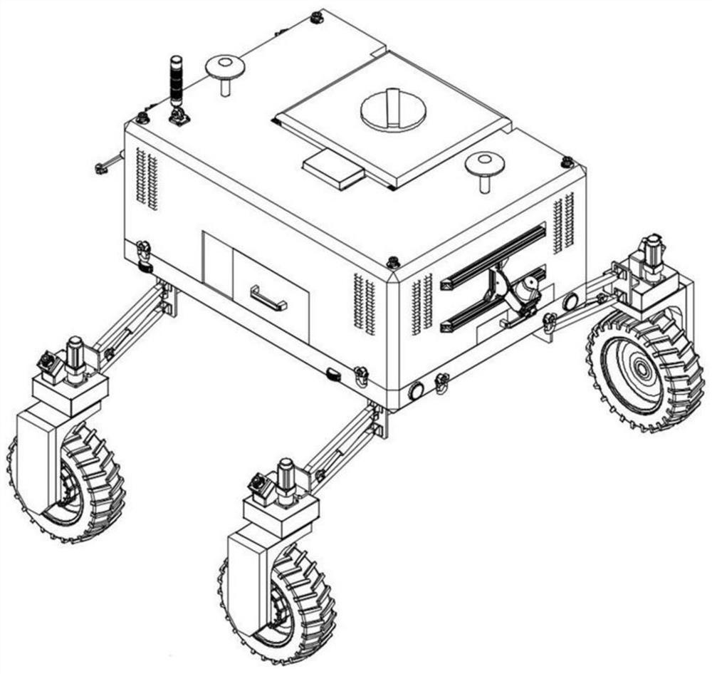 Wheeled farmland management robot with flexible profiling chassis and profiling control method