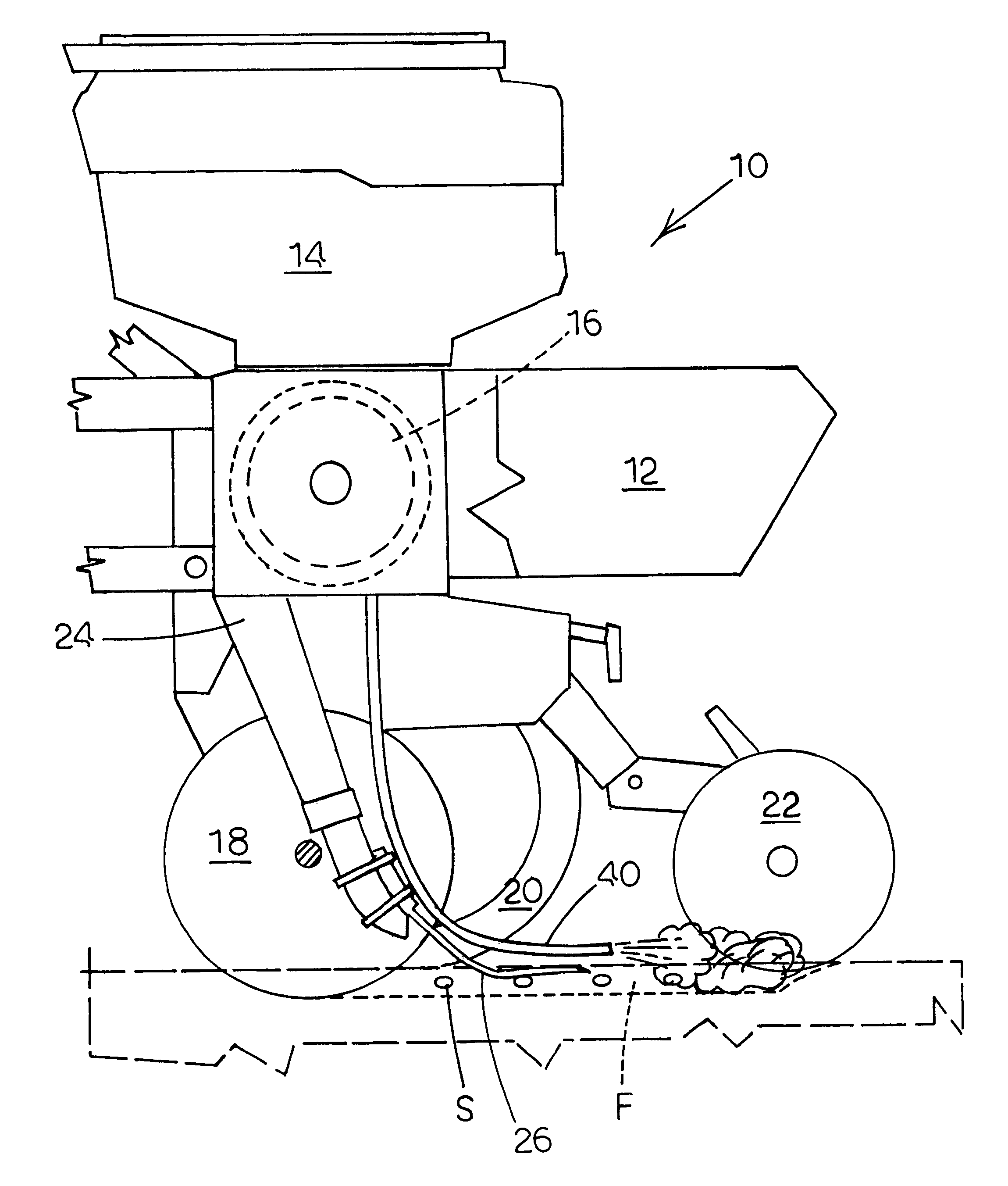 Planting apparatus with improved liquid pesticide delivery device and related method for delivering liquid pesticide