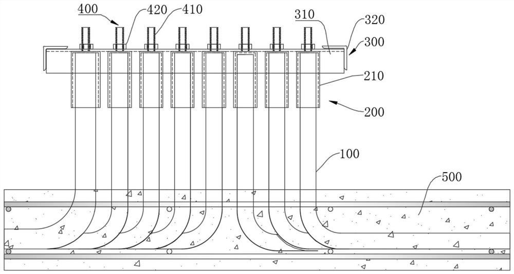 Electric wire sleeve pre-embedded fixing device and fixing method thereof