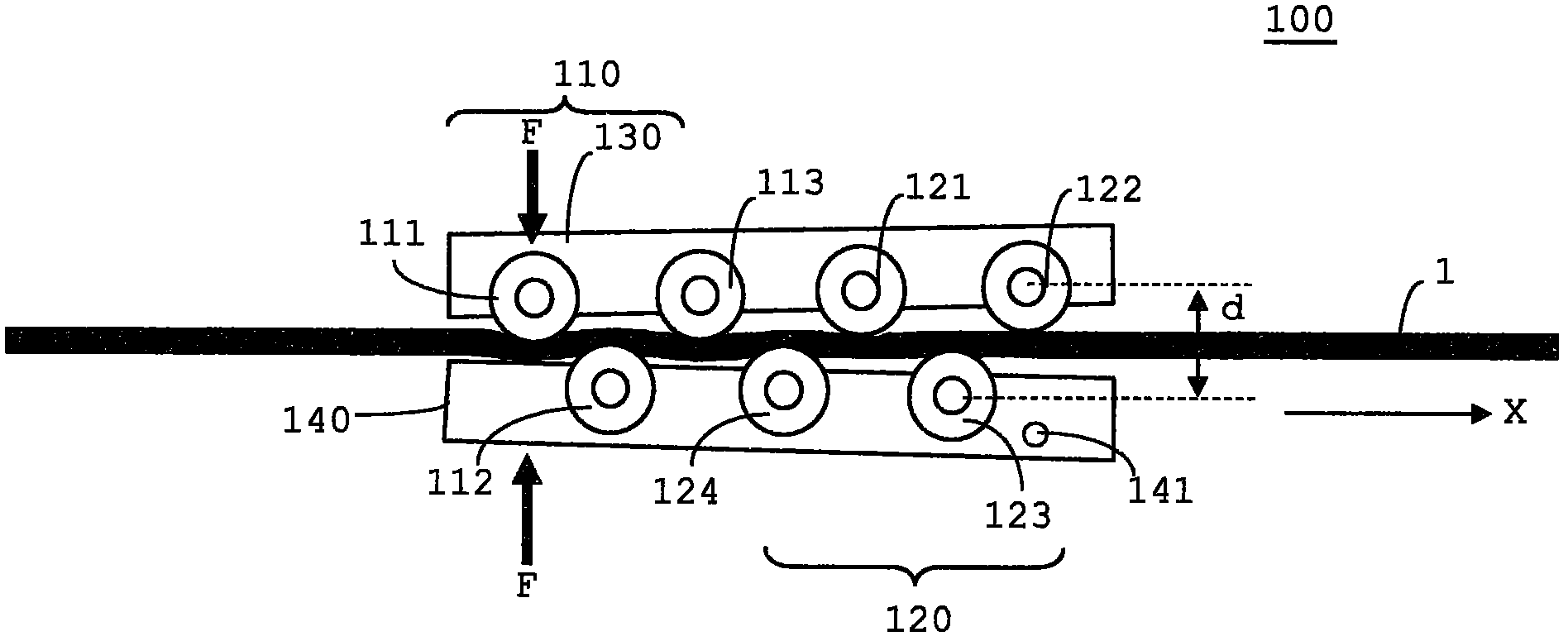 Aligning device for aligning cables and corresponding method