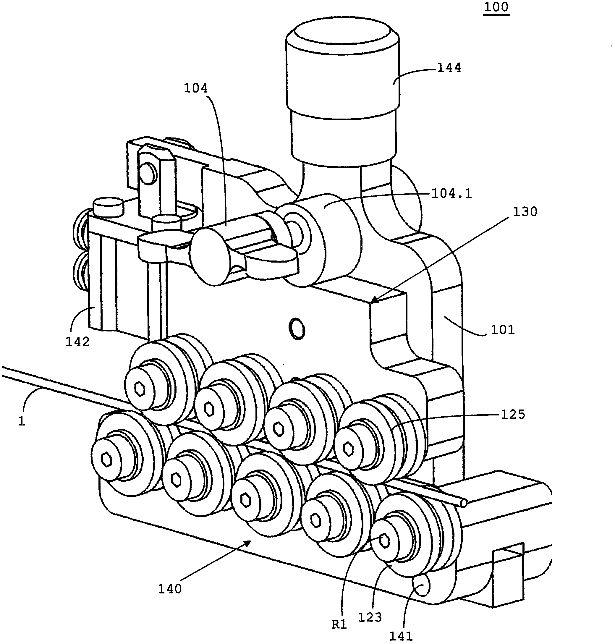 Aligning device for aligning cables and corresponding method