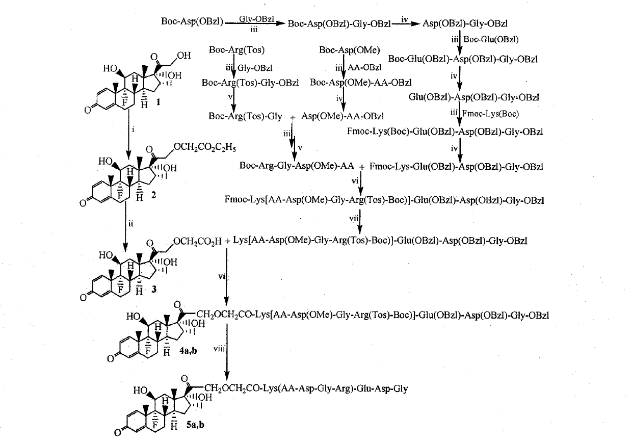 Octapeptide-modified dexamethasone, and preparation, nanometer structure and application thereof