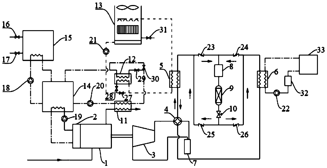 Gas heat pump device based on heat source tower