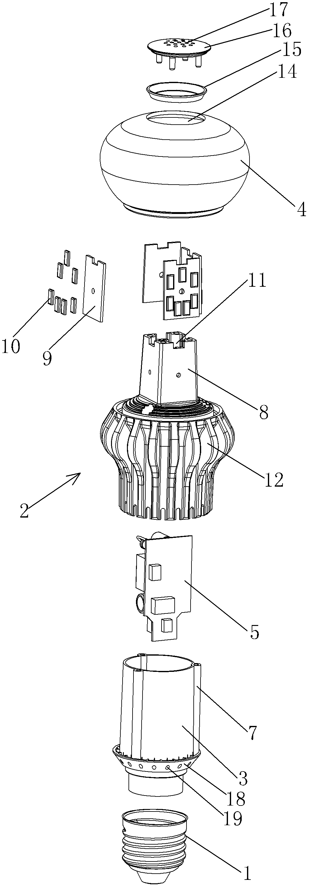 LED (light-emitting diode) lamp convenient to dissipate heat