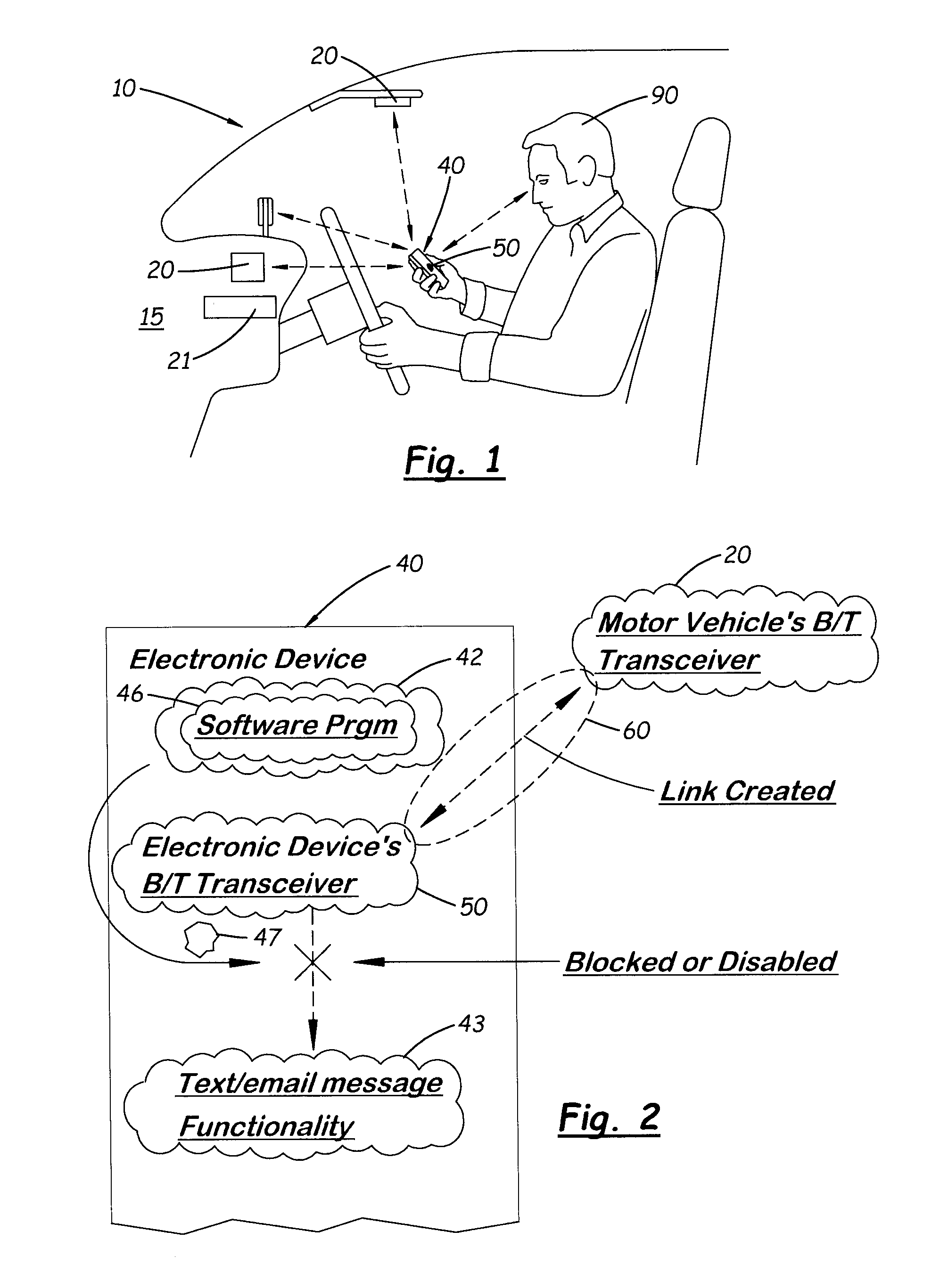 Driver cellular telephone text and email automatic deactivation system and method