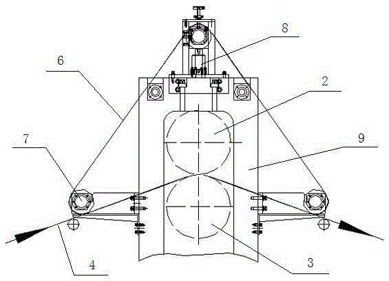 A rolling type battery pole piece rolling machine