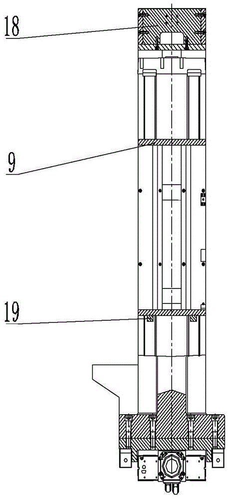 Vertically placed two-dimensional large-stroke fast moving device for repairing micro-defects on the surface of large-aperture curved optical elements