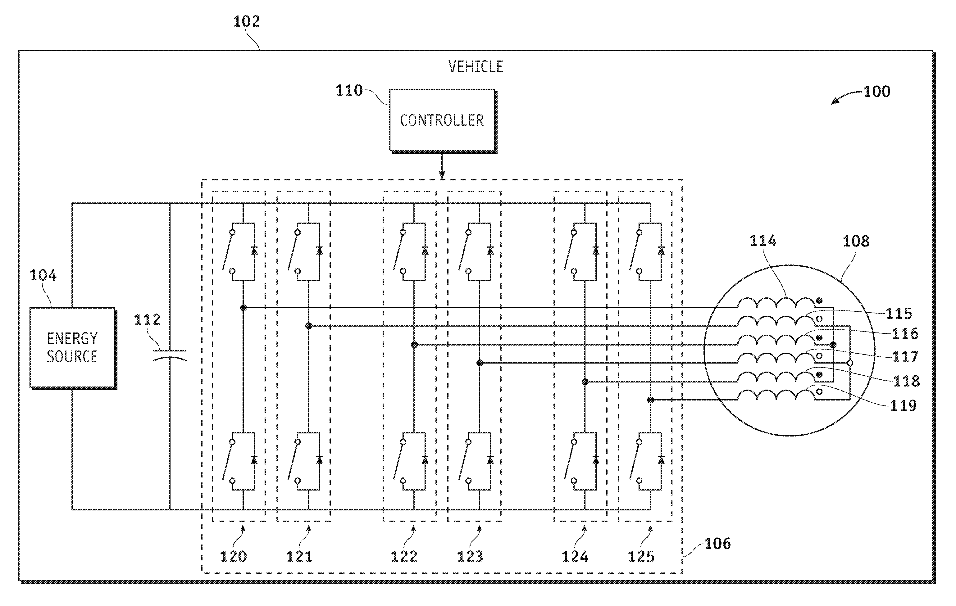Electrical system using phase-shifted carrier signals and related operating methods