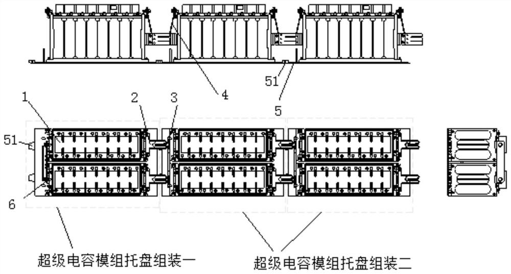 Supercapacitor module structure, energy storage power supply device and rail vehicle/trackless vehicle