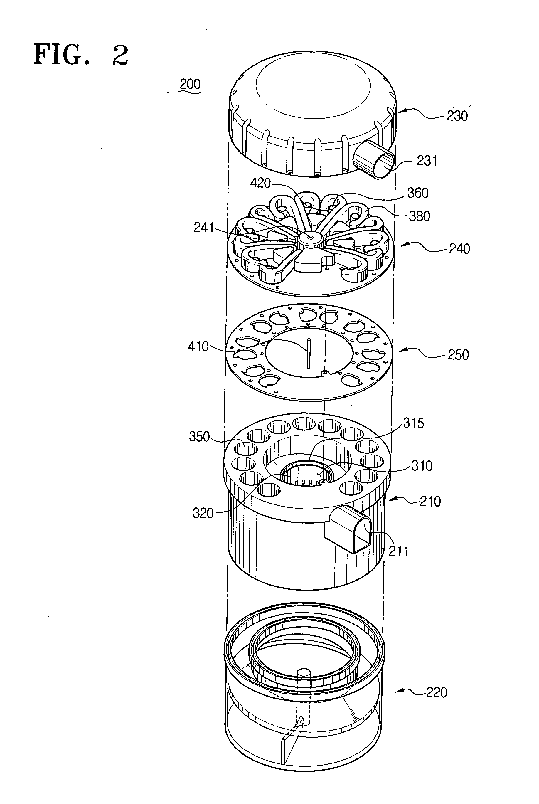 Cyclone dust collecting device for vacuum cleaner