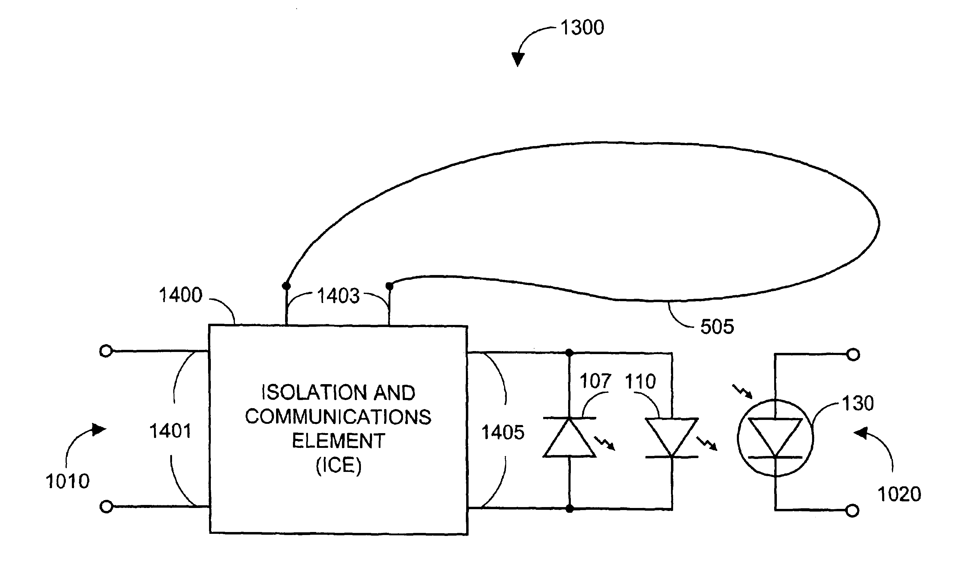 Isolation and communication element for a resposable pulse oximetry sensor