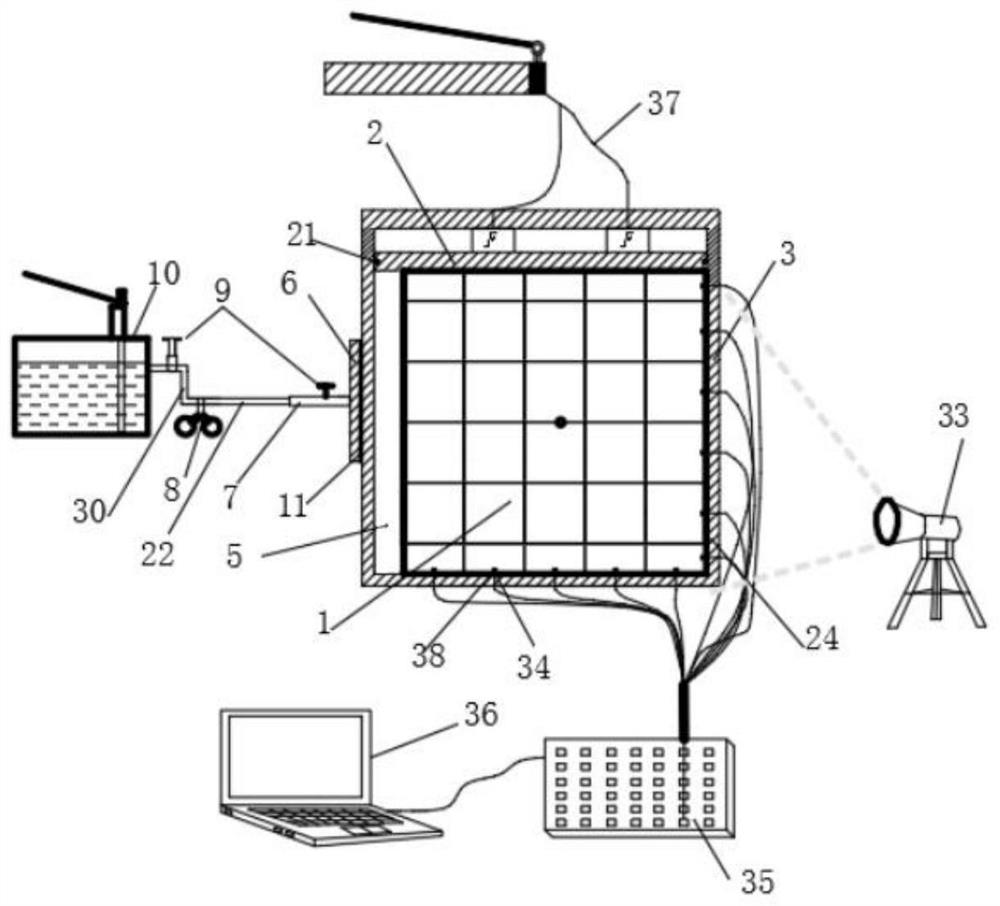 Visual splitting grouting test device and method for cracked rock mass loaded in two directions