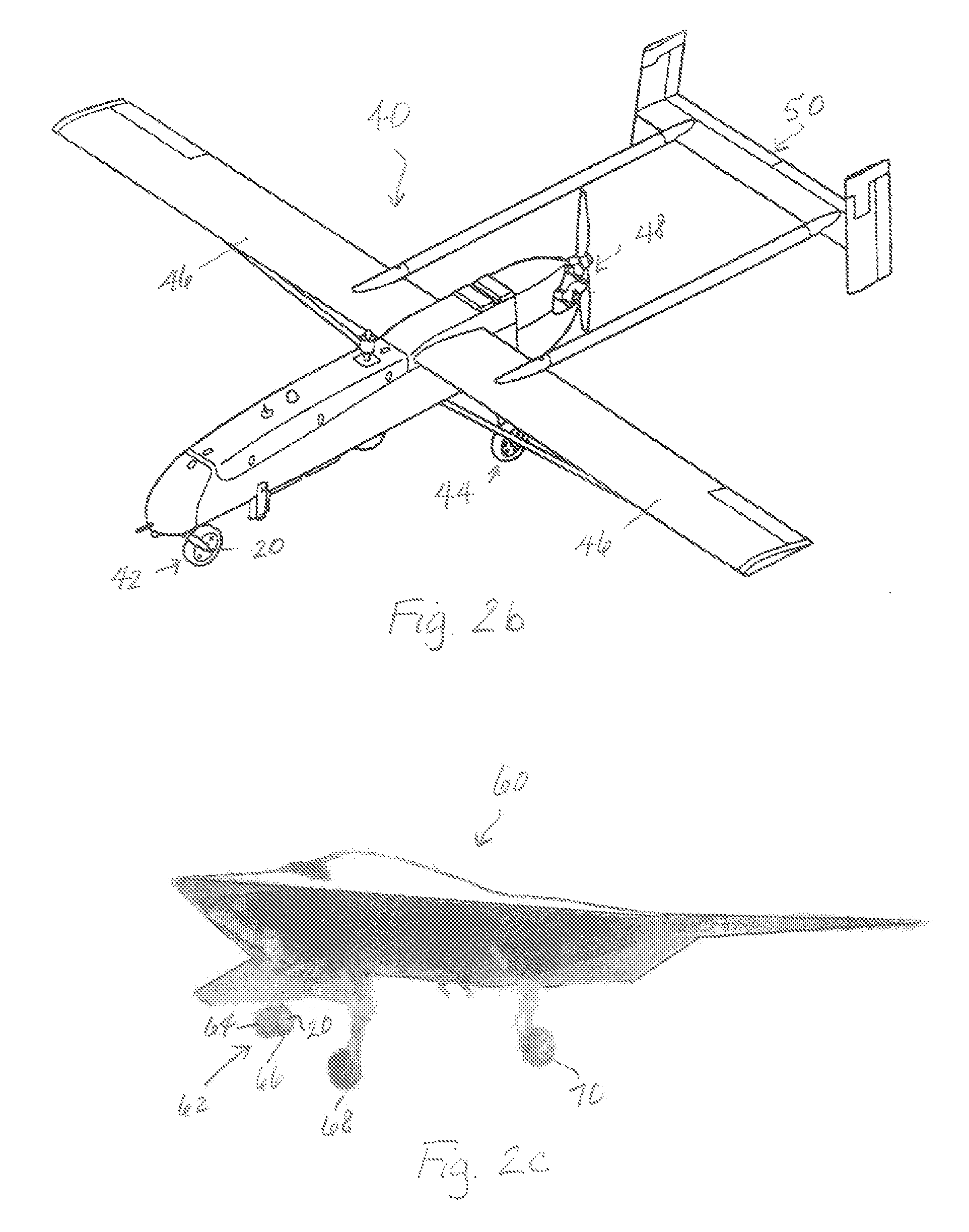 Method for improving ground travel capability and enhancing stealth in unmanned aerial vehicles