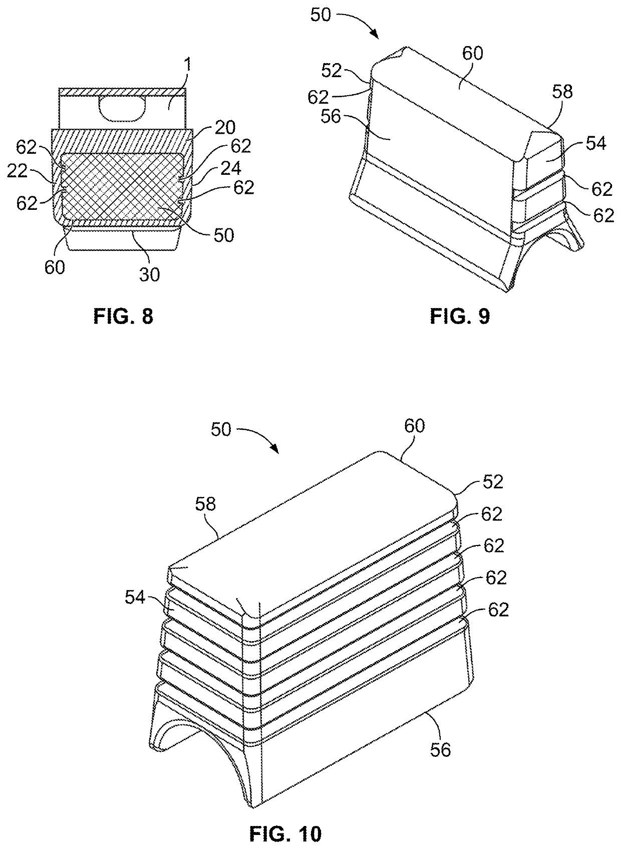 Friction device with bonding inserts