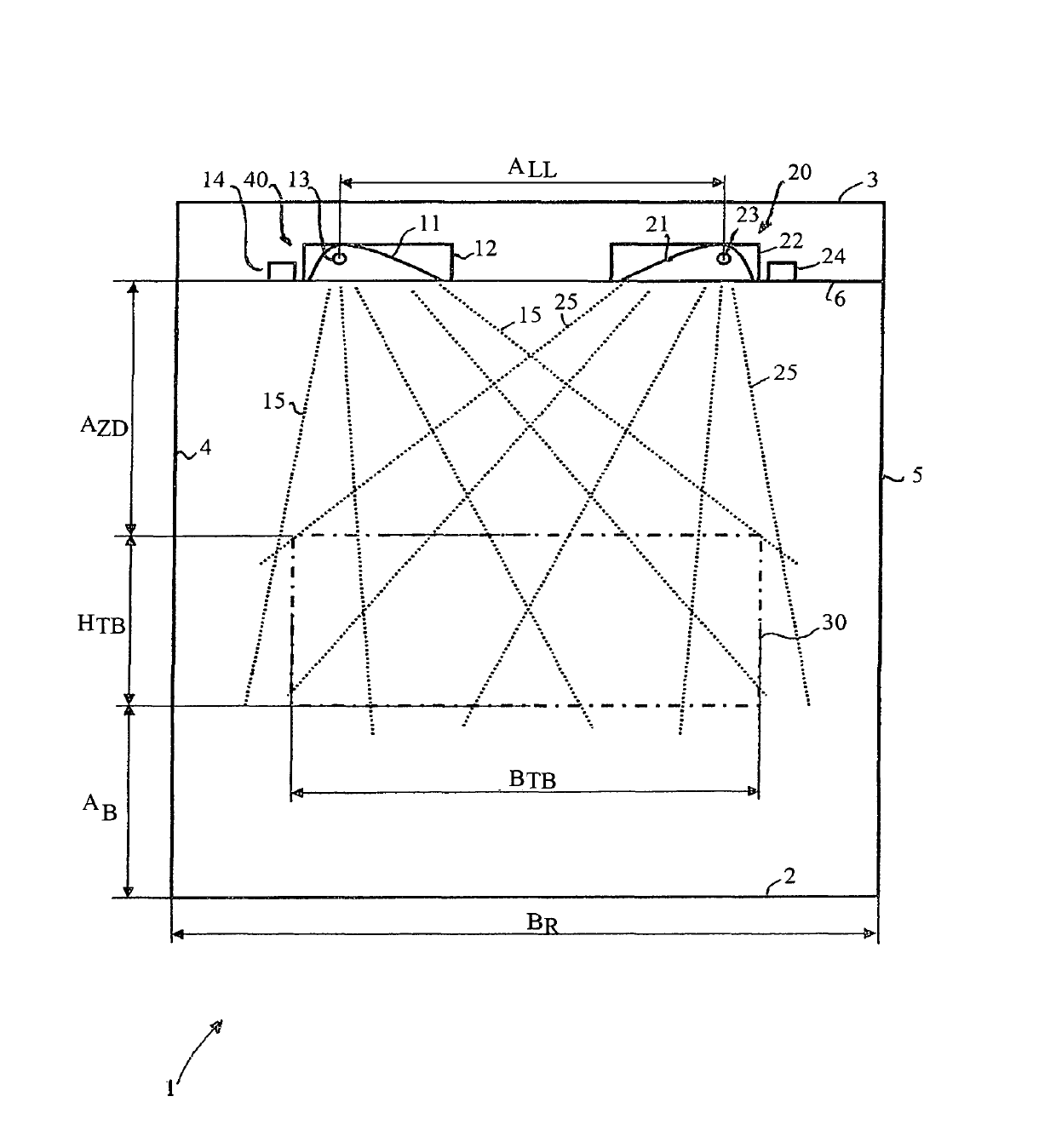 Space, luminous ceiling system and method for conducting photodynamic therapy