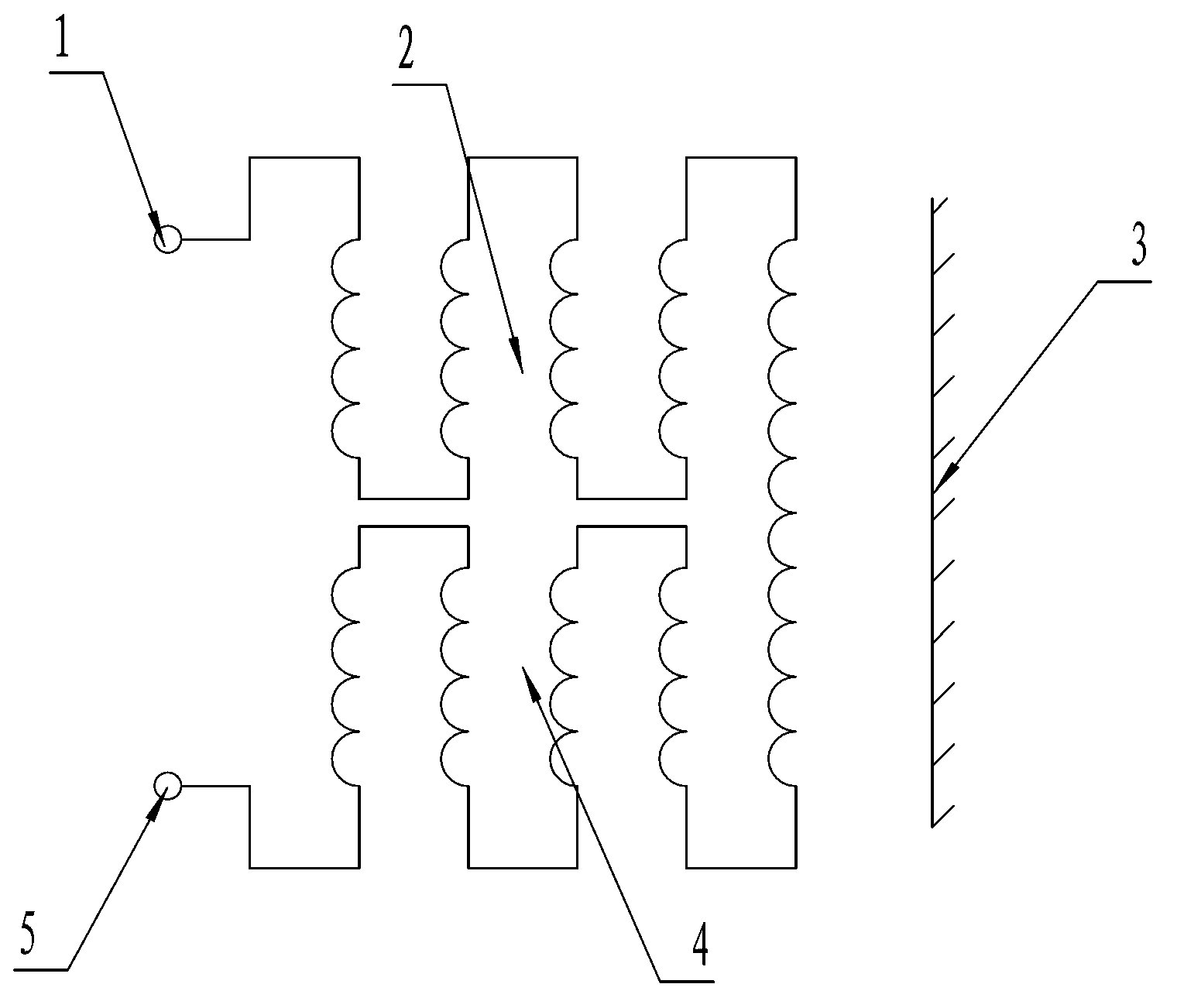 Electric reactor coil of multi-section structure