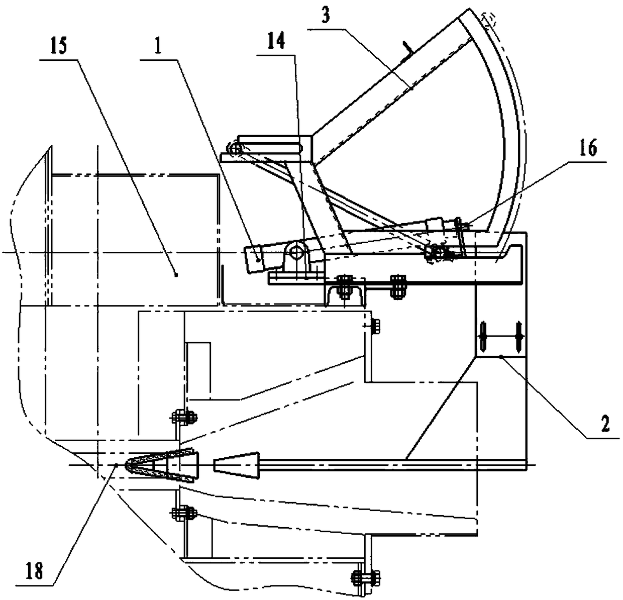 A sliding limit type kiln outlet plugging system