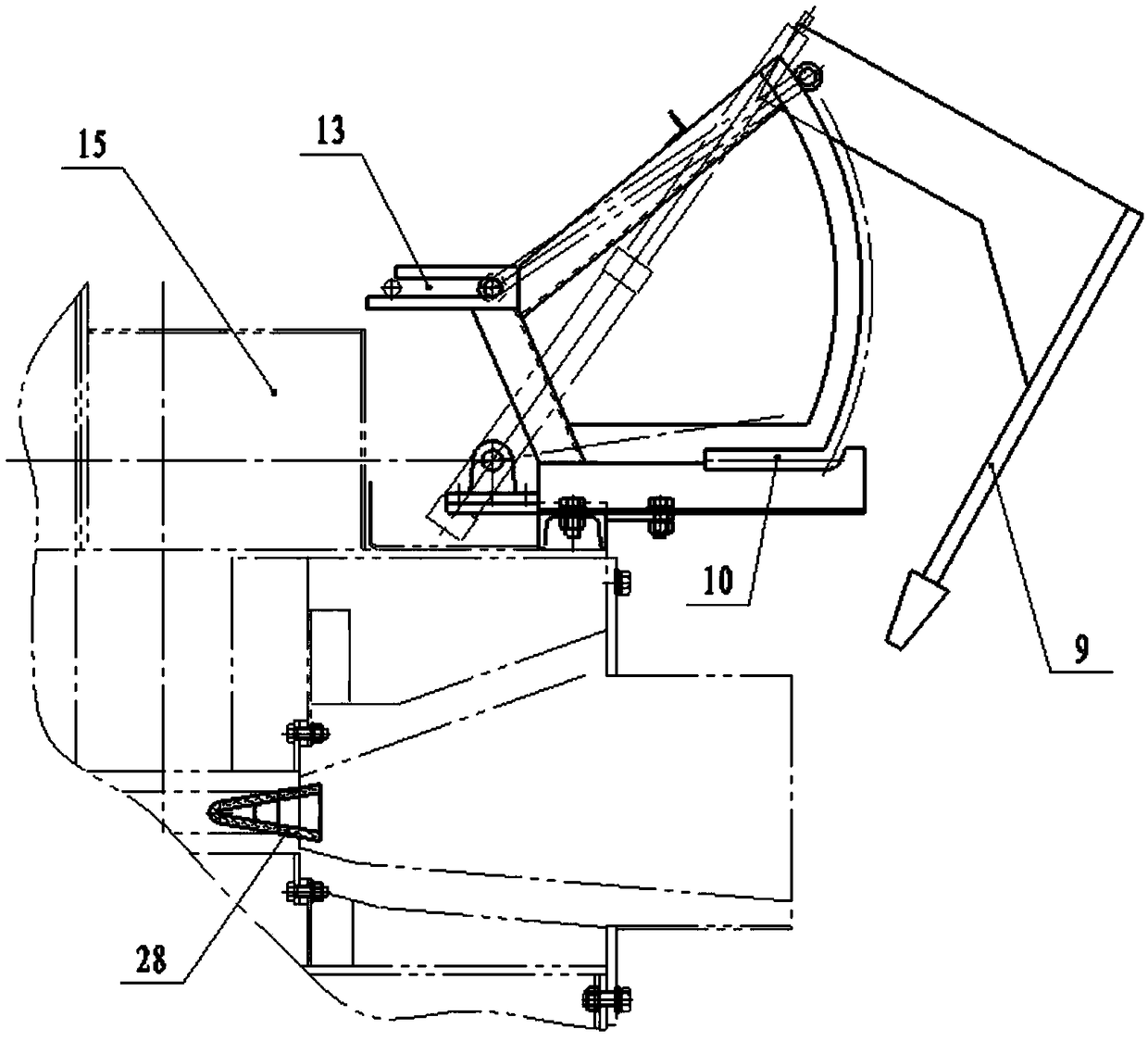 A sliding limit type kiln outlet plugging system