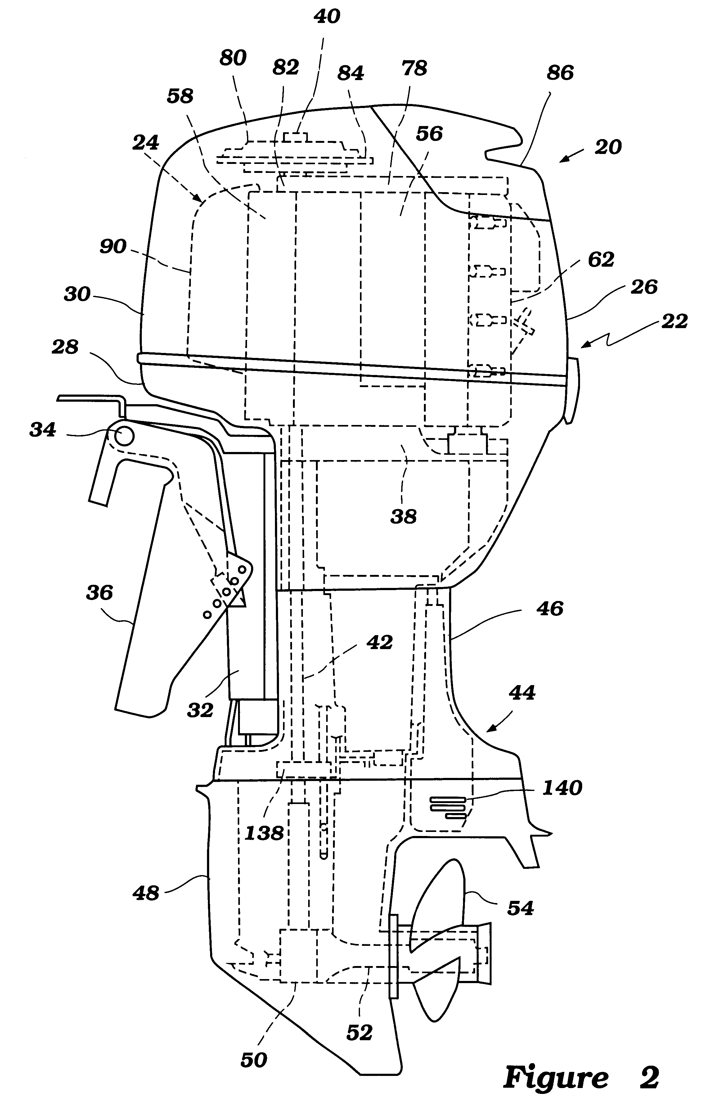 Outboard motor cooling and anode system
