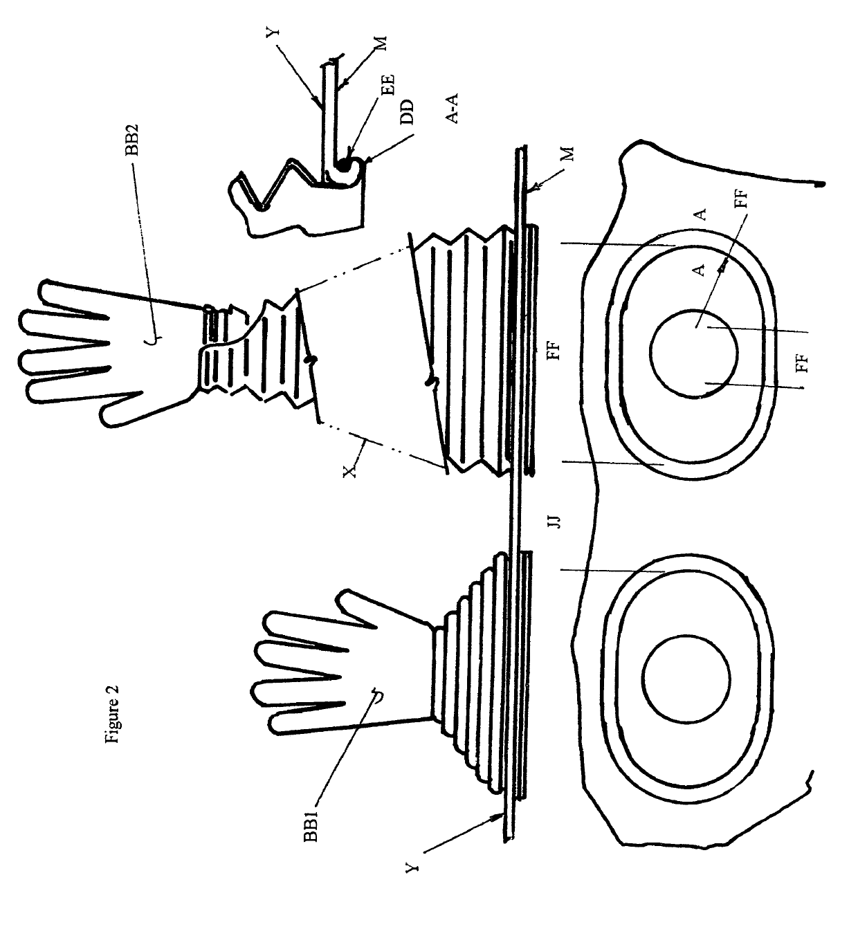 Method and device for containing deadly germs of a patient during treatment