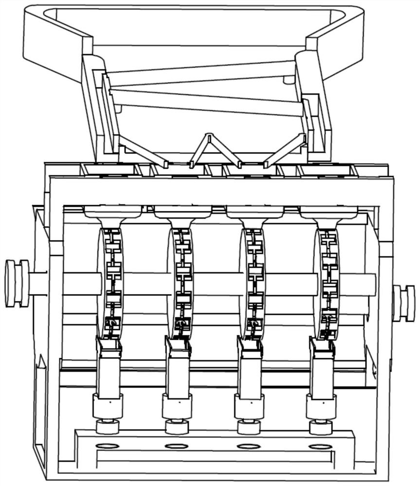 An opening device for automatically separating the size of macadamia nuts