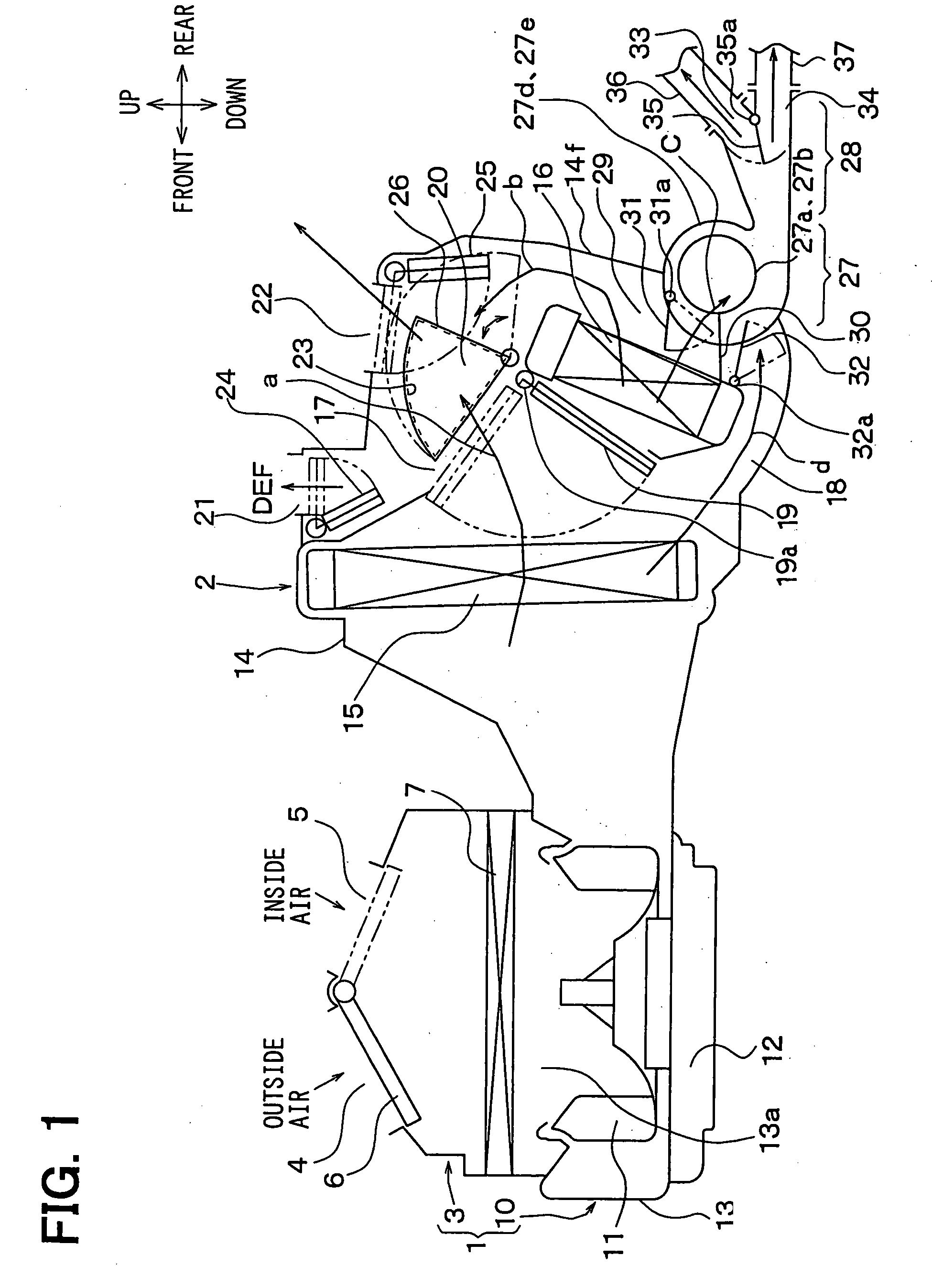 Vehicle air conditioner with main blower and sub-blower