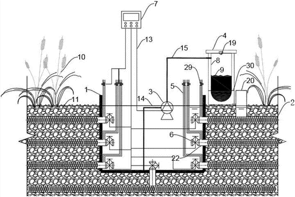 Method for discharging silt in muddy water environment and silt discharging purification device