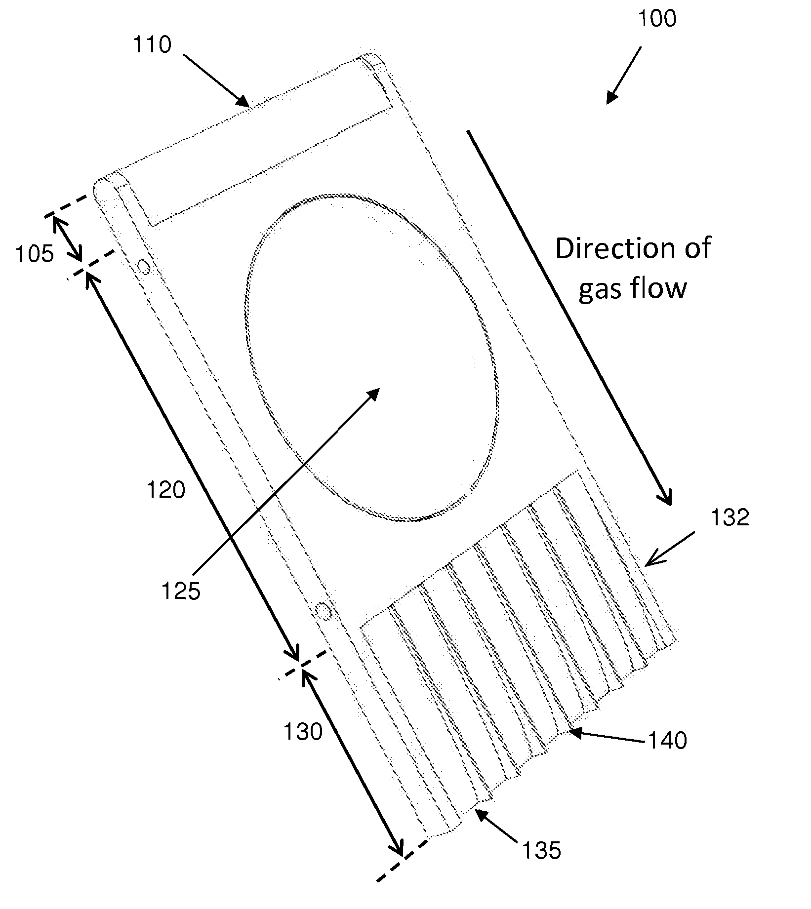 Mounting vane for optical element of a laser