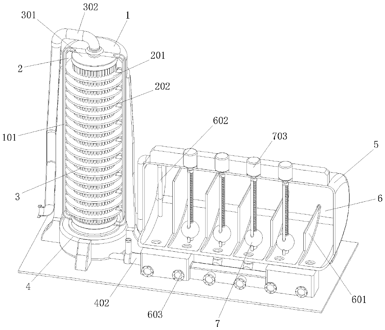 Fatty acid and steam separation and recovery device for grease production