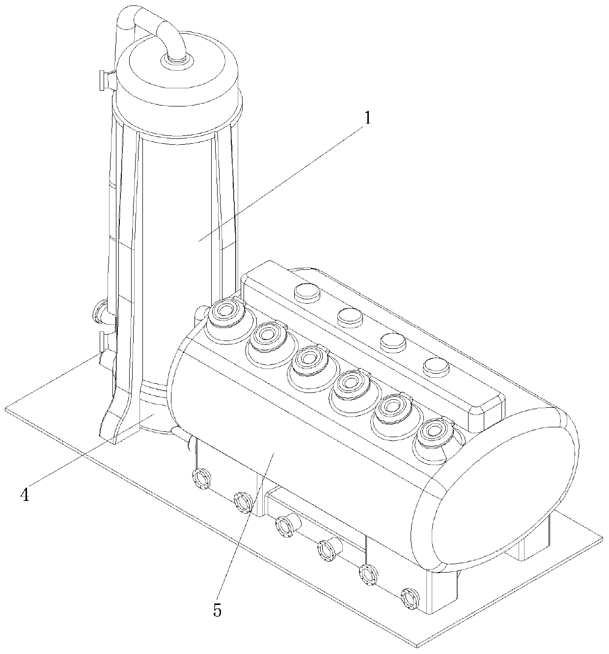 Fatty acid and steam separation and recovery device for grease production