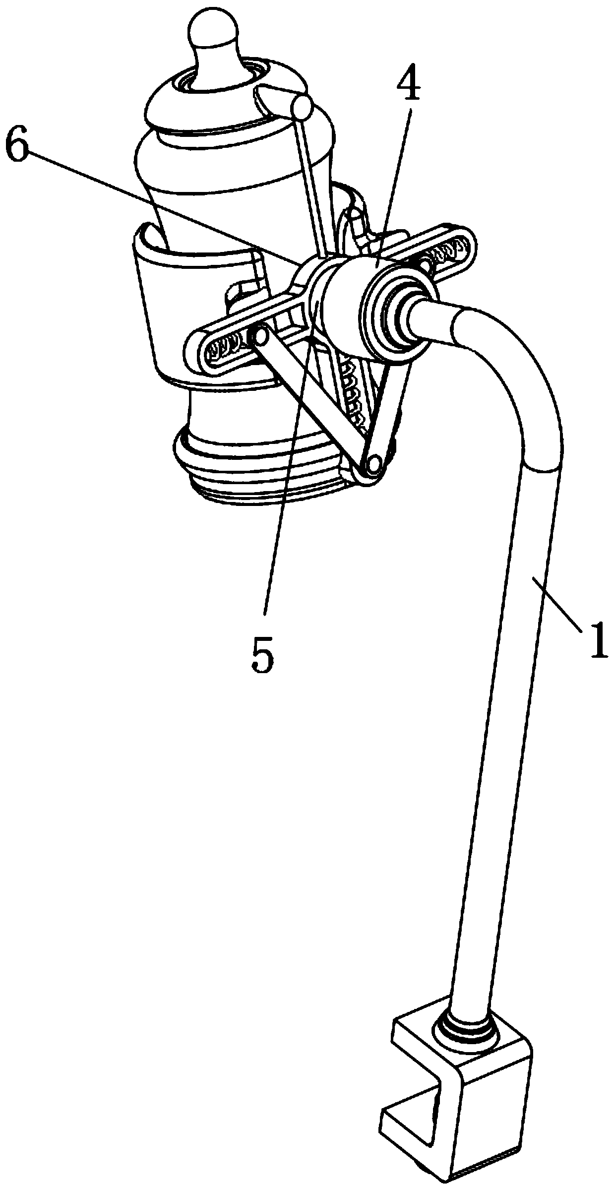 Portable suspension type fixing device for infant feeding bottle