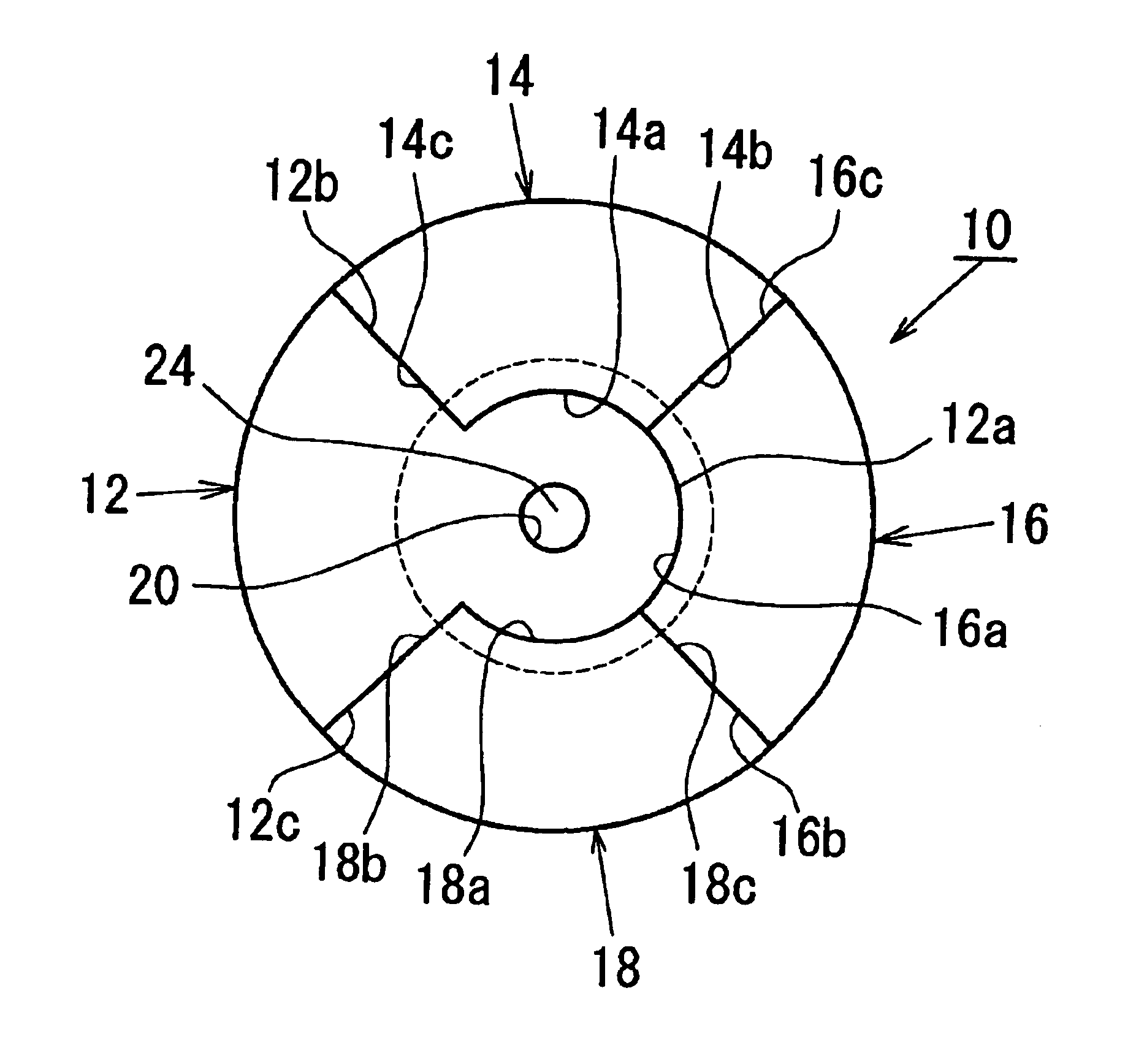 Color wheel of segment type