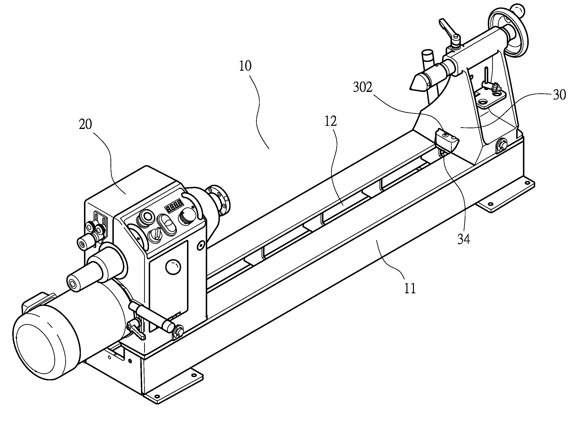 Woodworking Lathe Adjustment Structure