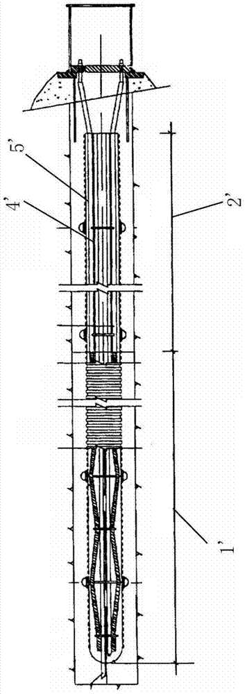 Novel anchor rope for treating rocky slopes and inner anchor head of novel anchor rope