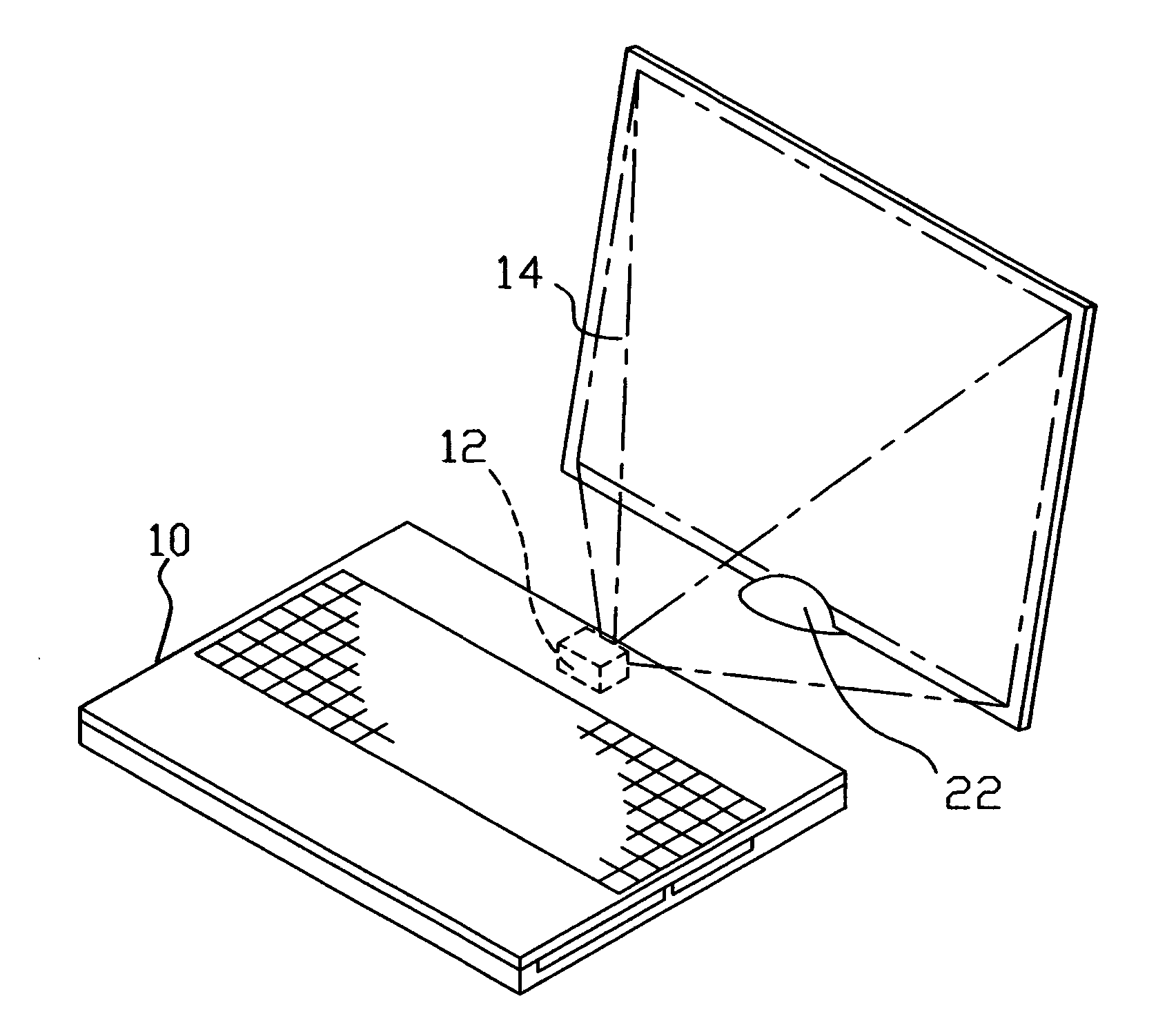 Portable computer with image-projecting function