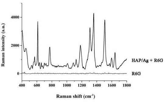 Body fluid Raman spectrum detection method of HAP/Ag composite SERS enhanced substrate