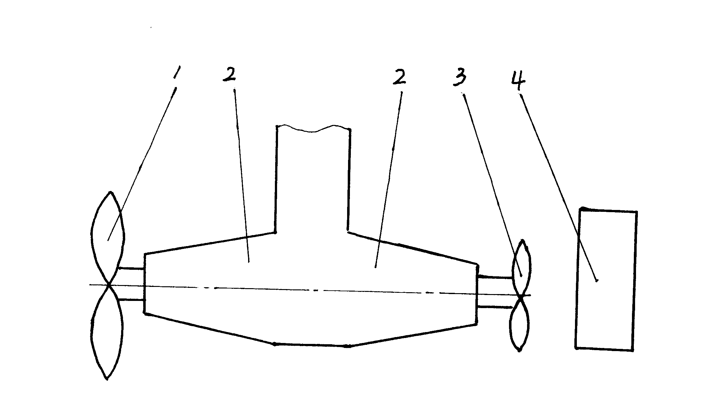 Twin-screw propelling device for ship