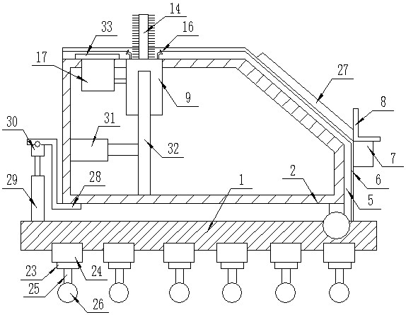 A garbage transfer device with automatic cleaning