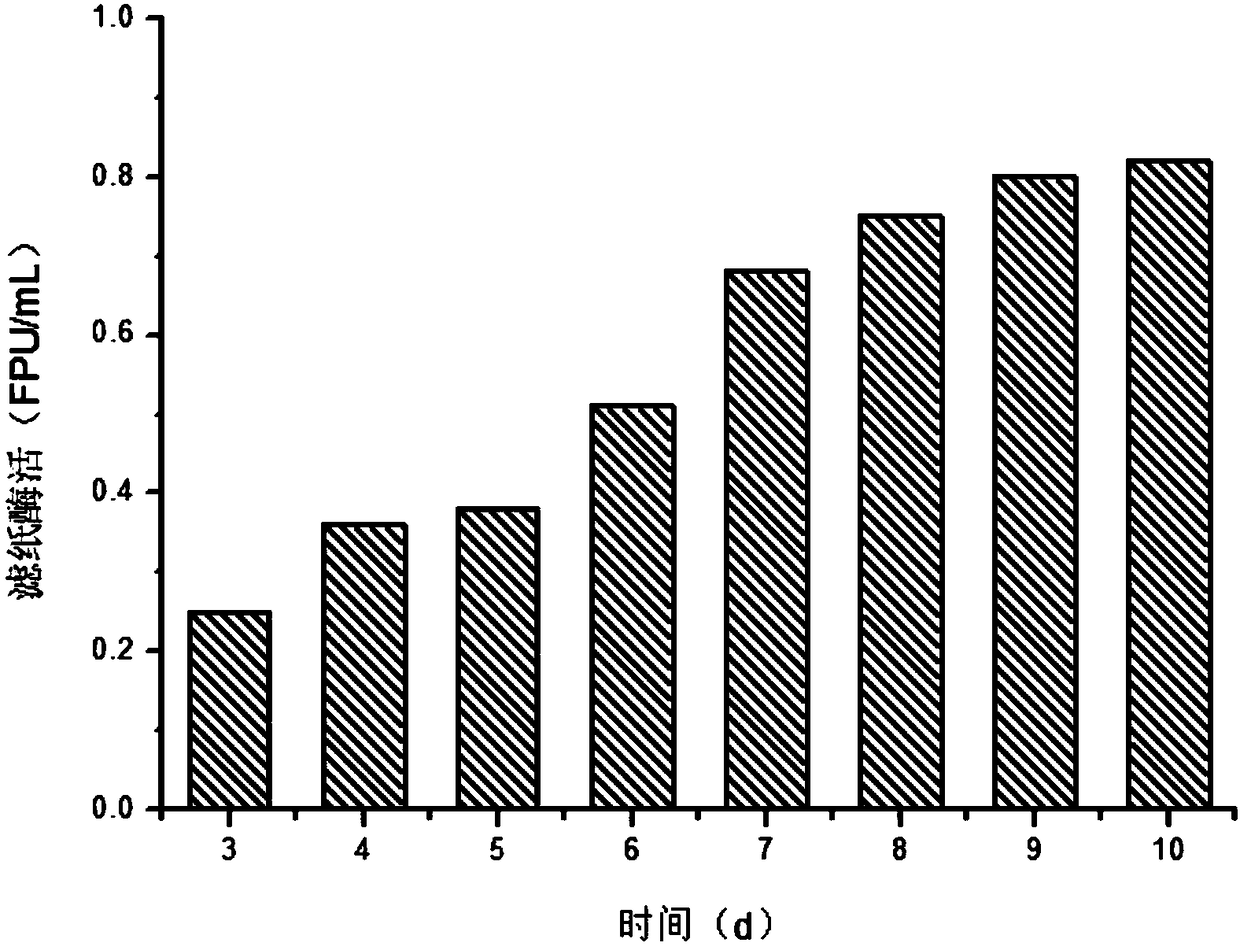 Method for producing cellulase from cornstalk furfural residues through fermentation via mixed fungi