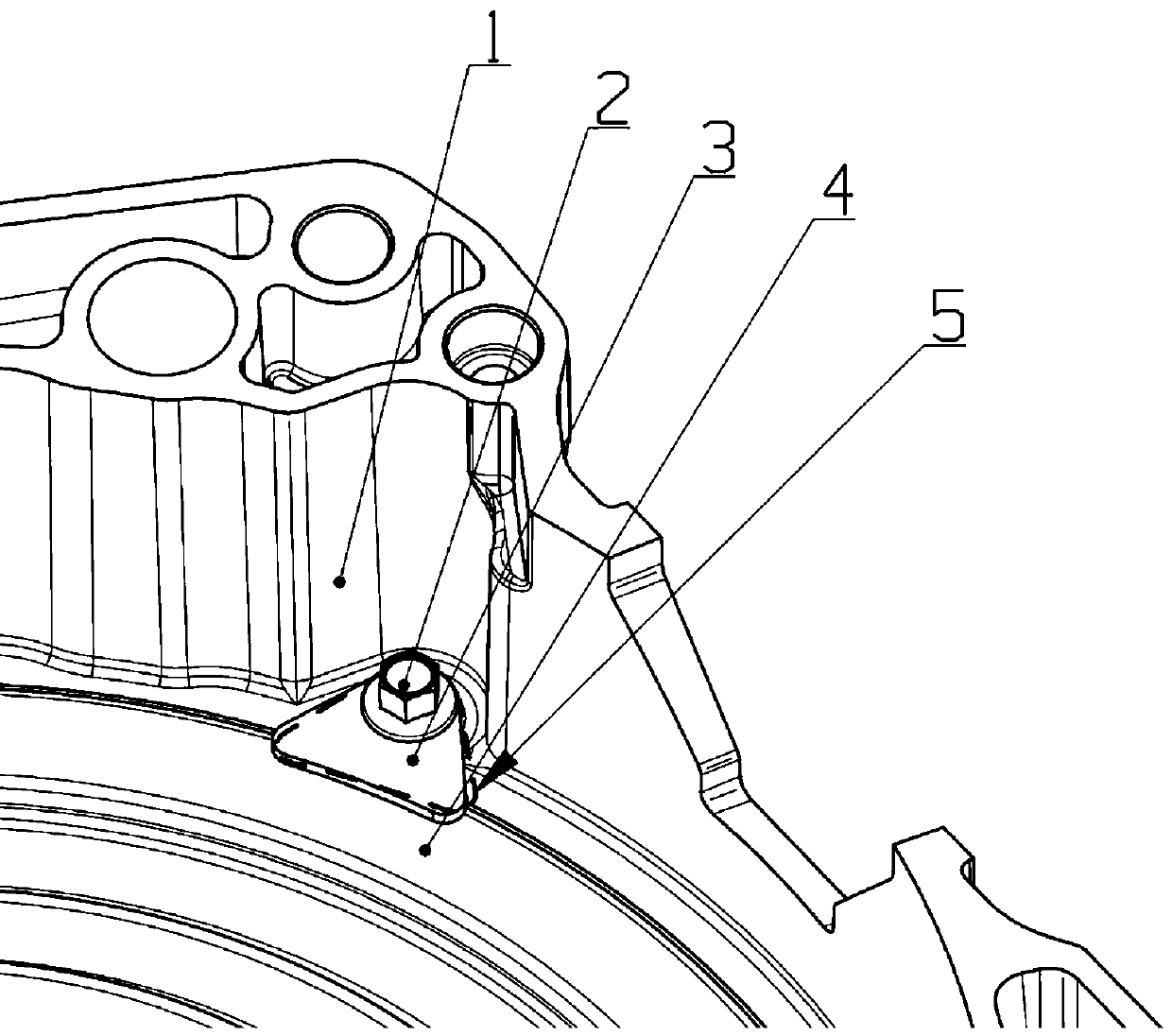 Installation limit structure for transmission oil-sealing cover press plate, and transmission oil-sealing structure