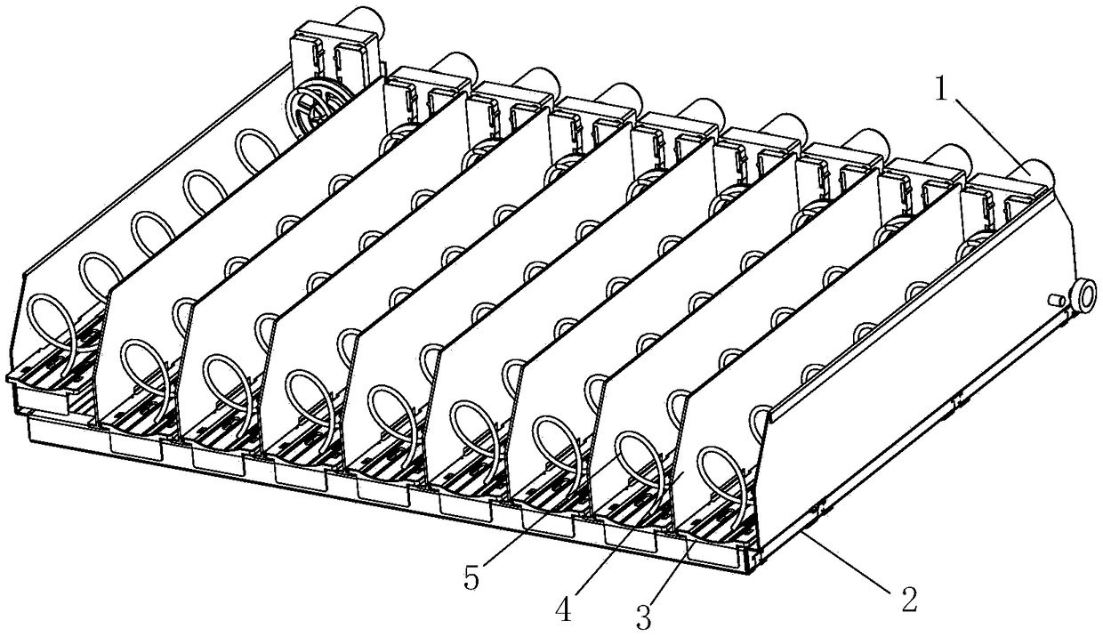 Tray structure with adjustable goods way width, and vending machine applying same