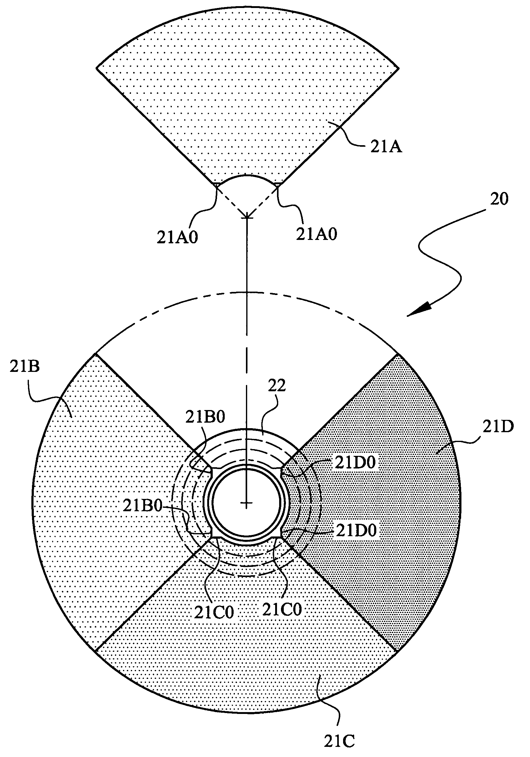 Cutting method for fabricating a color wheel